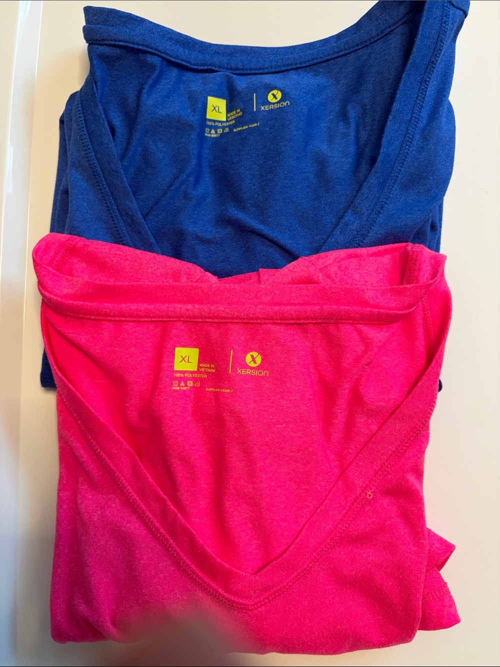 Xersion Women’s V-Neck Tank Tops in Hot Pink and Royal Blue